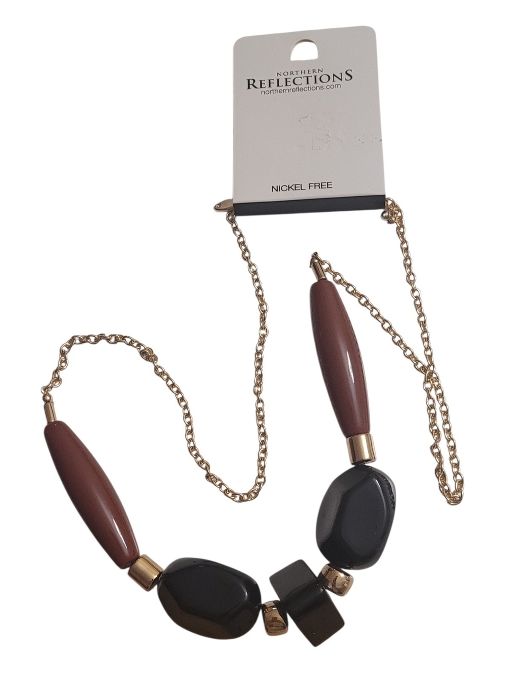 Northern Reflections Brown and Black Beaded Statement Necklace